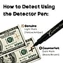 Dri Mark Dual Detector Counterfeit Pens with UV LED Cap, Black (351UVB)~#|#~000518C2-813D-4D16-995CB6D3529AD41D_sc7