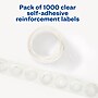 Avery Self-Adhesive Plastic Reinforcement Labels in Dispenser, 1/4" Diameter, Glossy Clear, 1000/Pack (5722)~#|#~00069808-C760-43EE-B2BAAE5111B73333_sc7