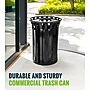 Alpine Industries Metal Outdoor Trash Can with Flat Lid and Liner, 38 Gallon, Black (479-38)~#|#~002A2251-1785-4301-A1CAC215743FE1C9_sc7