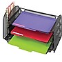 Safco Onyx™ 3265 Mesh Desktop Organizer, One Upright / Three Horizontal Sections, Black~#|#~016C43EA-A0ED-4ACB-ADE5D3844B95CAD3_sc7