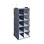 Household Essentials 27" Hanging Cotton Blend and Plastic Closet Shoe Organizer with 10 Storage Compartments, Blue (HE1063)~#|#~016F8DFB-0922-463D-B69167525637A3E0_sc7