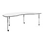 Flash Furniture Wren Kidney Activity Table, 96" x 48", Height Adjustable, White Top/Silver Frame (XUA4896KDWHTAC)~#|#~019AE565-3365-462C-8A1ABE4A21BDFB27_sc7