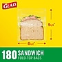 Glad Fold Top Sandwich Bag, 180 Bags/Box (00180)~#|#~01AEF0FC-AB7A-4AF8-BEB929094B1274F2_sc7
