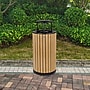 Alpine Industries Steel Outdoor Trash Can with Rain Bonnet Lid, 32 Gallon, Cedar (ALP4400-01-CD-RB)~#|#~01DC4733-C530-4D25-94DCBEF7BB281EF1_sc7