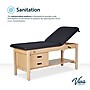 Viva Comfort Aristo Wood Physician Adjustable Exam Table with Shelf, 2 Drawer Cabinet, Paper Holder, 500 lb. Capacity, Black~#|#~022FF0C6-E436-4568-81ACAC2F1423B007_sc7