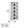 Bush Furniture Cabot 66"H 5-Shelf Bookcase with Adjustable Shelves, White (WC31966)~#|#~02313313-37C9-46DE-A2D23E87C27349A9_sc7