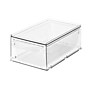 iDESIGN Small Stackable Plastic Storage Bin, Clear (40059)~#|#~028E97E2-0636-42AD-B0CE423F82144E1E_sc7