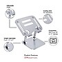 OTM Essentials Aluminum Adjustable Laptop Riser Stand, Gray (OB-A2A)~#|#~02939BE9-8D70-498B-8493944B4D1992B1_sc7