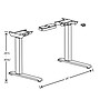 HON Coordinate Height Adjustable Base, 2 Stage, Silver Finish~#|#~02B83332-05A0-4ECA-BAF5CA5CDEF2579F_sc7
