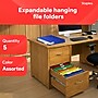Staples Poly Expanding Hanging File Pockets, Letter Size, Assorted Colors, Durable Poly Construction – 5/Pack~#|#~02C65DF4-C8A0-4149-A8C531F7D116464B_sc7