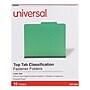 Universal Pressboard Classification Folders, 2/5-Cut Tab, 2" Expansion, Letter Size, Emerald Green, 10/Box (UNV10202)~#|#~02DAB497-D779-49F5-B18073A4B3BCD9C5_sc7