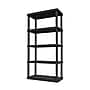 Iris 5-Shelf Plastic Shelving Unit, 73.4" x 35.9" x 17.9", Black (140103)~#|#~03105C04-2CA0-452E-83C3879AA53B4B20_sc7