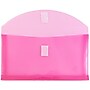 JAM Paper Premium Plastic Filing Envelope with Hook & Loop Closure, 5 1/4" x 10", Fuchsia Pink, 3/Pack (921V1FUX3)~#|#~03C3A60F-8126-46A3-859F5FC9B1152B02_sc7