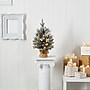 Nearly Natural 2 ft. Flocked Pre-Lit Artificial Christmas Tree, 30 Lights, Green (T2006)~#|#~03C4E818-C038-46A1-9EB126AF3590ABF5_sc7