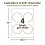 Avery EcoFriendly Laser/Inkjet Circle Multipurpose Labels, 3-1/2" Dia., White, 100/Pack (94514)~#|#~03F3AE02-498F-4199-8726CD681F80EA78_sc7