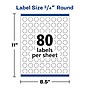 Avery Easy Peel Laser/Inkjet Round Labels, 3/4" Diameter, Glossy Clear, 80 Labels/Sheet, 5 Sheets/Pack, 400 Labels/Pack (4222)~#|#~03FB31C3-FD53-48C6-B93BDDBF7DE3AD6B_sc7