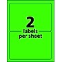 Avery Laser Shipping Labels, 5-1/2" x 8-1/2", Neon Green, 200 Labels/Box (5952)~#|#~042A9AF1-6861-48F8-8BB0F86BFC39B1AF_sc7