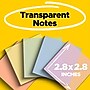 Post-it Transparent Sticky Notes, 2.8" x 2.8", Assorted Colors, 36 Sheets/Pad, 5 Pads/Pack (600-5PASTEL)~#|#~0466CD4B-753C-4139-A5D5A5EE2860F7A4_sc7
