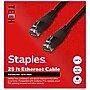 Staples TECH Cat 6 Ethernet Cable, 25 ft, Black, High-Speed Network Patch Cord, RJ45 Male to Male for Router/PC~#|#~0494A4A4-C3BC-4473-B125038E9C535D38_sc7