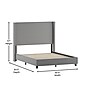 Flash Furniture Quinn Gray Upholstered Platform Bed with Headboard, Queen (YK1077GYQ)~#|#~0505BFA6-E108-400F-93A0E4E680384A74_sc7