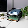 Mind Reader 2-Tier Stackable Paper Desk Tray, Metal Mesh, Black, 2/Set (2CSTACK2-BLK)~#|#~0516CA00-5753-4FCA-8B34F3A408AB1B68_sc7