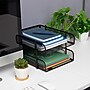 Mind Reader 2-Tier Stackable Paper Desk Tray, Metal Mesh, Black, 2/Set (2CSTACK2-BLK)~#|#~056F664E-39F9-4A9A-A64C9EC0479B7A93_sc7