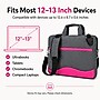 Vangoddy 13" Nylon Laptop Bag, TSA Checkpoint Friendly, Gray/Pink (NBKLEA604)~#|#~064A058E-AB1F-4FA3-98D114617A47BA54_sc7