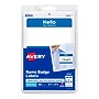 Avery "Hello My Name Is" Name Badge Labels, 2 1/3" x 3 3/8", White w/ Blue Hello, 100 Labels Per Pack (5141)~#|#~064EC389-B71D-479C-89DD49A90638232F_sc7