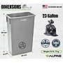 Alpine Industries Plastic Trash Can, 23 Gallon, Gray (ALP477-GRY)~#|#~0650FBF7-4418-4960-AF76FAB040B7685B_sc7