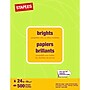 Staples Brights Multipurpose Paper, 24 lbs., 8.5" x 11", Lime, 500/Ream (20105)~#|#~0672DAE1-6120-483A-BF26ADAE0F6B9496_sc7