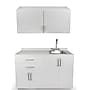 Viva Comfort 36'' H x 48" W Medical Cabinet with Right Sink and 48" W Wall Cabinet, 4 Doors, 2 Drawers, Gray (90248RS-GRY-WAL)~#|#~06BEFF5F-FAE2-4F81-95DB2A071DEFE2B1_sc7