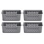 Iris Medium Plastic Storage Baskets, Gray, 4/Pack (500165)~#|#~06CBFAB5-F292-45BF-832319EE5F81DD35_sc7