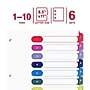 Staples Customizable Table of Contents Numeric Dividers, 10-Tabs, 6 Sets, Multicolor ~#|#~06EE7B63-A8DE-4143-889FBC7825147E83_sc7