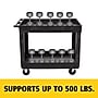 Rubbermaid 2-Shelf Plastic/Poly Mobile Utility Cart with Swivel Wheels, Black (FG9T6700BLA)~#|#~074870BE-D1C0-4B30-BA463BB4F8891A05_sc7
