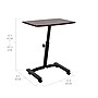 Seville Classics airLIFT 24"W Manual Rectangular Height Adjustable Mobile Sitting Desk, Walnut (WEB162)~#|#~07A04ED1-D3A3-4FEF-AE4BAC8C3E2D0FA5_sc7