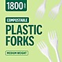 Perk™ Eco Compostable PLA Fork, Medium-Weight, White, 1800/Carton (PK56201CT)~#|#~07E81655-1F06-46C0-9BAB54E2B5E838DC_sc7
