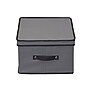 Household Essentials 38.12 Quart Wine Glass Storage Box with Lid, Fabric, Gray (52542-1)~#|#~0848940A-EC24-43EA-8FFBB9C691B45AE2_sc7