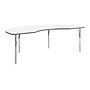 Flash Furniture Wren Kidney Activity Table, 96" x 48", Height Adjustable, White Top/Silver Frame (XUA4896KDWHTA)~#|#~08E4E606-01C7-4129-B152E5D681838FD4_sc7