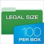 Pendaflex Recycled File Folder, 1/3-Cut Tab, Legal Size, Green, 100/Box (43501/3BGR)~#|#~094A2AA9-4343-480C-87603C0D64A5E1CC_sc7