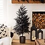 Nearly Natural Artificial Halloween Real Touch Black Norfolk Pine Christmas Tree, 5' (T5243)~#|#~09689196-62F5-4595-AD1EA09CFF5E26B0_sc7