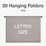 Pendaflex Heavy Duty Reinforced Hanging File Folder, Straight, Letter, Light gray, 20/Box (1006981)~#|#~09A23663-988C-4721-92E74FA828E86689_sc7