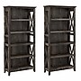 Bush Furniture Key West 66"H 5-Shelf Bookcase with Adjustable Shelves, Dark Gray Hickory Wood, 2/Set (KWS046GH)~#|#~09A92561-308D-4FB9-BEE95A97E69074AB_sc7