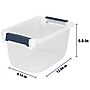 Home Logic 6.5 Qt. Latch Lid Storage Tote, Clear/White, 8/Pack (HLCOM7249010759)~#|#~09EC533E-513C-4C14-82B3AF2F72C2294E_sc7
