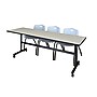 Regency Kobe 84" Flip Top Mobile Training Table- Maple & 3 'M' Stack Chairs- Grey~#|#~0A30B20F-5062-4CCB-9FDCF5D0837E15A5_sc7