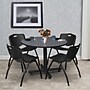 Regency 42-inch Round Laminate Gray Table With 4 M Stacker Chairs, Black (TKB42RNDGY47BK)~#|#~0AA5A6C9-D692-425A-BBAF98D493C9BAB6_sc7