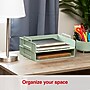 Staples Plastic Side Loading Stackable Letter Tray, Letter Size, Sage Green, 2/Pack (ST63885)~#|#~0B41DCC1-7D79-44E5-AFCC9A0101C4AB3C_sc7