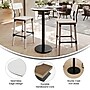 Flash Furniture Acadia 24" Round Wooden Dining Table with Round Base, White Faux Marble/Black Base (STRD24WMATR18B)~#|#~0B639C93-B75A-4453-9CC0205280A093C8_sc7