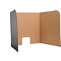 Flipside Foldable Cardboard Freestanding Privacy Panel w/Pass-through Window, 22.5"H x 62"W, Black, 24/Pack (61858)~#|#~0BFB5D0C-3A2D-4BA8-972D08D935C48843_sc7