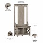 Bush Furniture Key West 66" Hall Tree with Shoe Storage Bench, Washed Gray (KWS166WG-03)~#|#~0C458E0A-E26E-4597-A177D5442AC4FA77_sc7