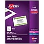 Avery Printable Laser/Inkjet Name Badge Insert Refills, 2 1/4" x 3 1/2", White, 400 Inserts Per Box (5390)~#|#~0CABF5AE-8831-47A2-90DE2FCC574B984C_sc7